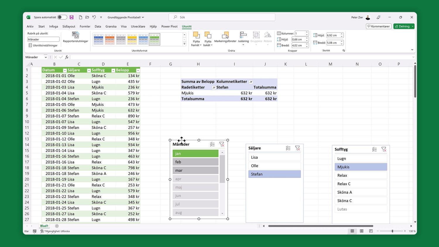 Skapa tabeller och Pivottabeller i Excel - M365